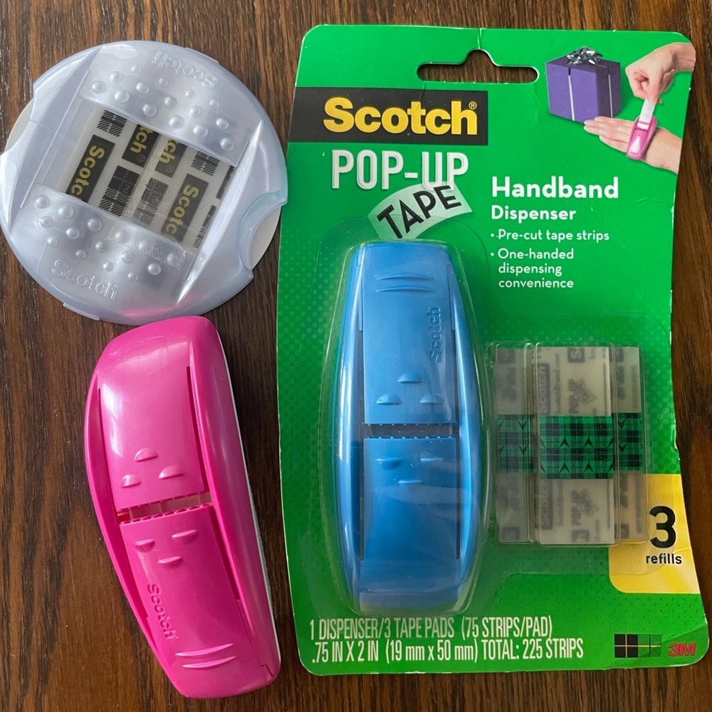 Discontinued Scotch Pop-Up Tape Handband 3 Refills Extra Handband & Desk Pop Up